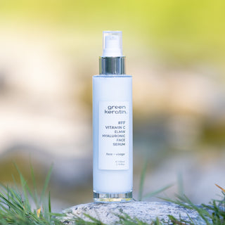 Green Keratin Visage VITAMINE C ELMW - Sérum à l'acide hyaluronique pour le visage, Sans Parfum